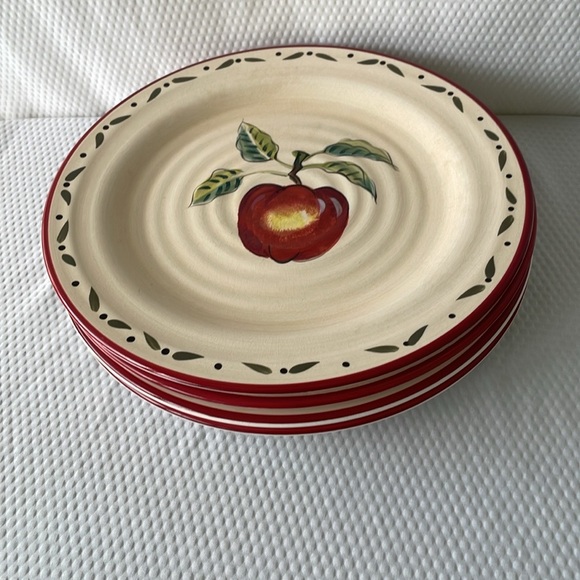 Home Trends Apple Grove  Earthenware 11” Dinner Plate.  Set of four. - Picture 3 of 8